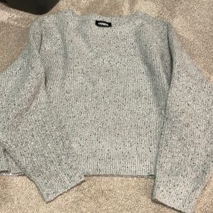 Express. Large cropped sequin top.